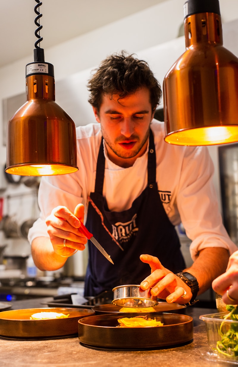 Chef preparing fresh ingredients